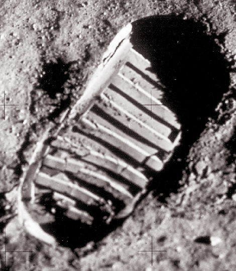 Neil Armstrong's mark on the moon